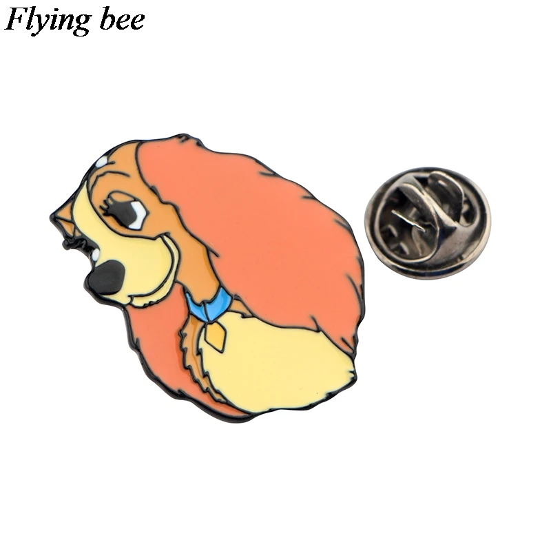 Flyingbee, креативные значки с изображением собак, Мультяшные металлические булавки для женщин и мужчин, булавка для рюкзака, индивидуальная детская булавка, очаровательные ювелирные изделия X0604