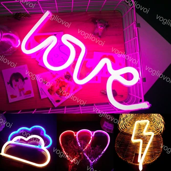 

Vogliovoi Night light Neon Sign SMD2835 Indoor Love Heart Cloud Lightning Model Holiday Xmas Party Wedding Table Lamp