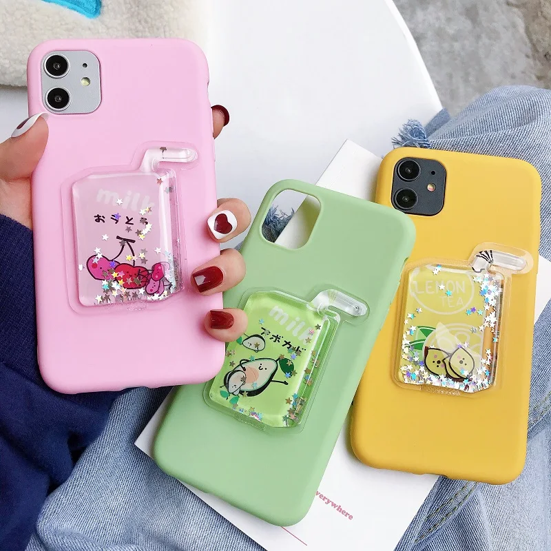 3D Decompression Lemon Fruit Tea Drink Mobile Phone Case for iPhone 6 6S 7 8Plus X XR XSMAX 11Pro 11Promax TPU Soft Silicone Bac |