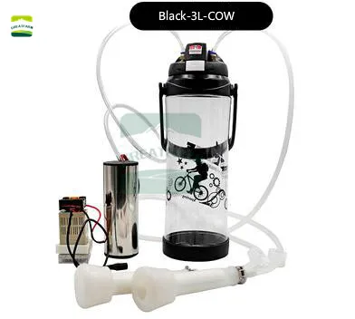 BLACK-3L-COW Козья корова 3л электрическая Доильная машина с двойной головкой Электрический автоматический вакуумный насос ручной доильный аппарат Овцы импульсный молочник - Цвет: BLACK-3L-COW