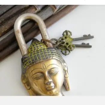 

chinese buddhism bronze gilt sakyamuni Shakyamuni buddha head statue Lock Keys