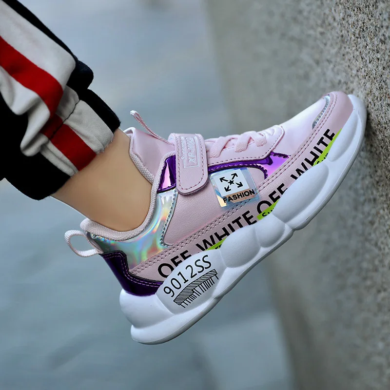 

Children Sports Shoes 2019 Autumn New Products Men And Women Children White Casual Shoes Girls Shoes Soft Bottom Running Shoes S