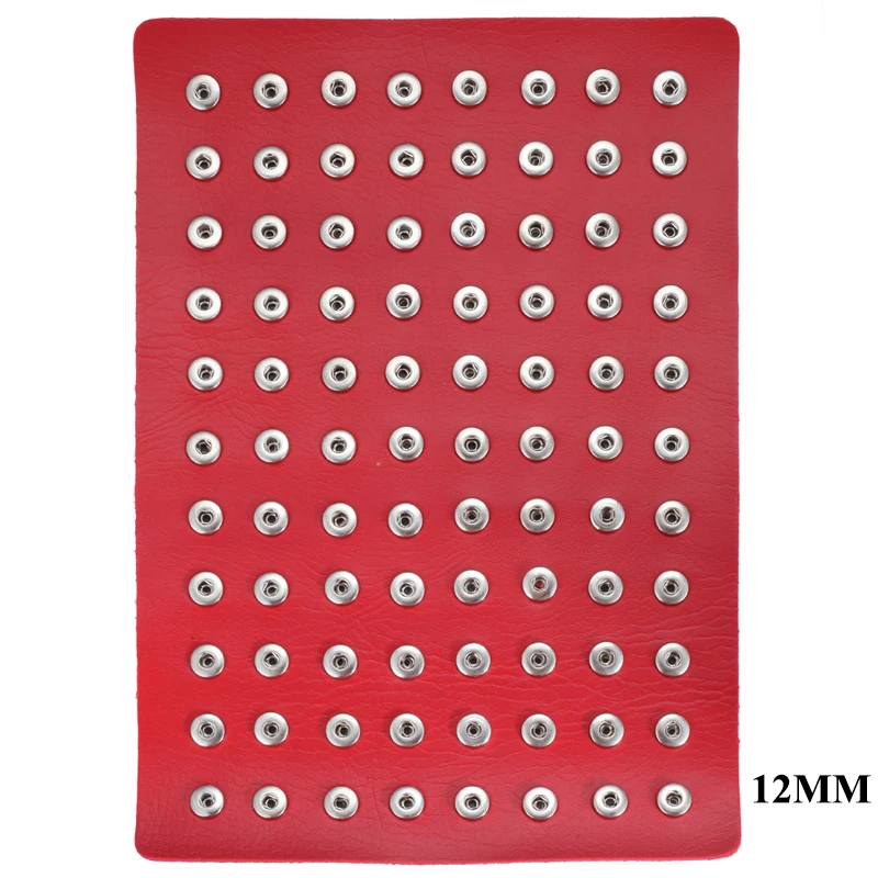 Оснастки ювелирные изделия стенд держатель подходит 60 шт 12 мм и 18 мм Металлические стеклянные пуговицы ювелирные изделия кожа мягкий дисплей стенд - Окраска металла: Fit 12mm Snaps