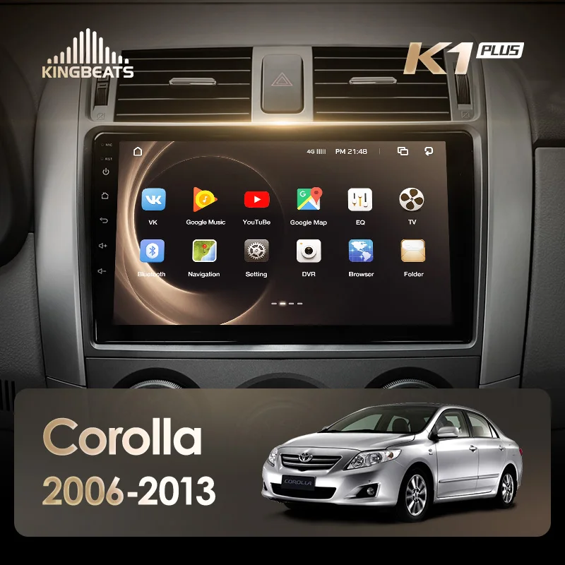 Sale KingBeats Android 8.1 Octa-Core head unit 4G in Dash Car Radio Multimedia Video Player Navigation GPS For Toyota Corolla 10 E140 E150 2006-2013 no dvd 2 din Double Din Android Car Stereo 2din DDR4 2G RAM 32G ROM / 4+64 1