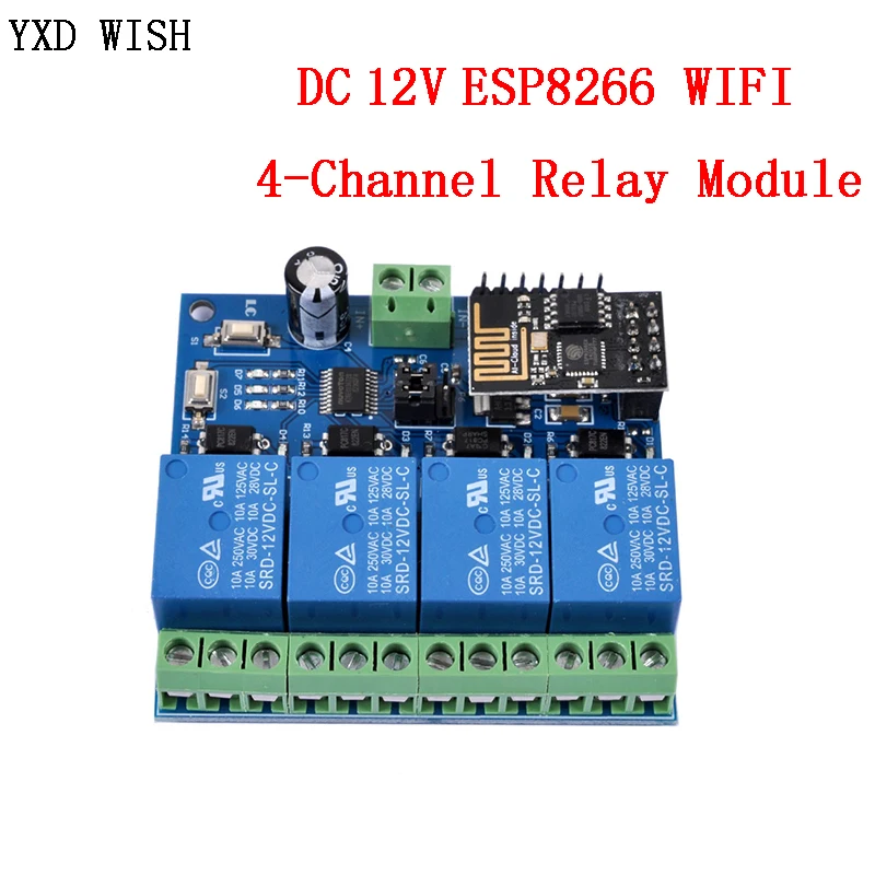 Модуль реле канала постоянного тока 12 В 4 Wifi ESP8266 модуль дистанционного