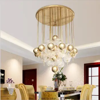

New modern minimalist creative personality fashion luxury glass ball designer sales model room chandelier led