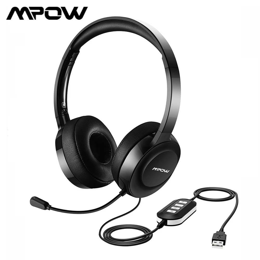 Mpow 158 Gen 2 USB гарнитура/3 5 мм разъем проводные наушники с микрофоном режим