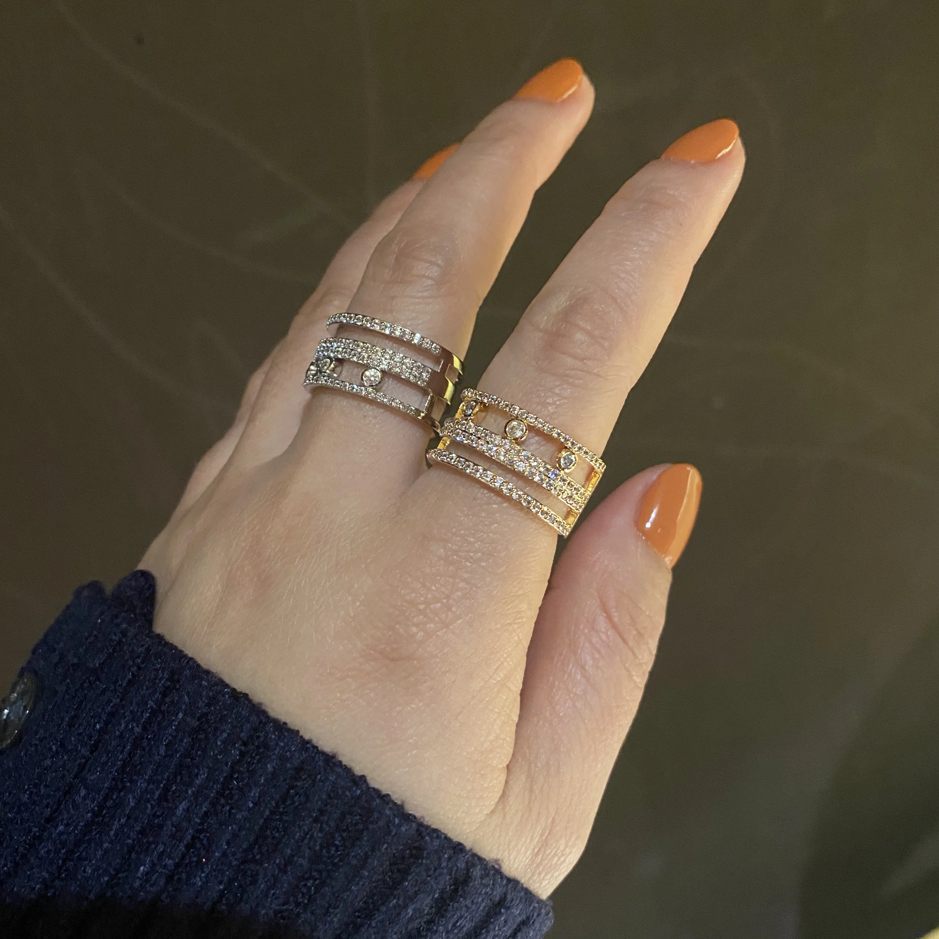 Luxury Elegant Brazil Initial Stackable Rings for Women Wedding CZ Finger Rings adjust Ring Bohemian Beach Jewelry J1907