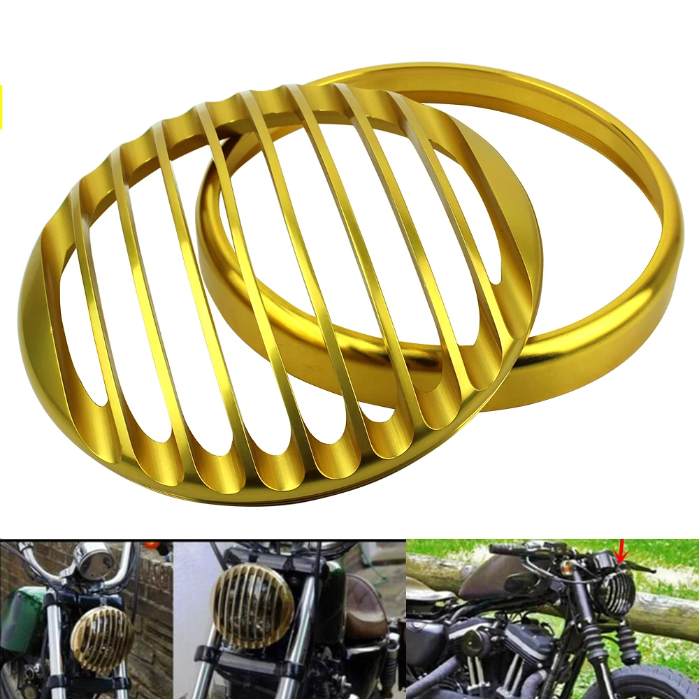 5 3/4" Led Headlight Grill Cover Motorcycle for Sportster XL 883 Iron