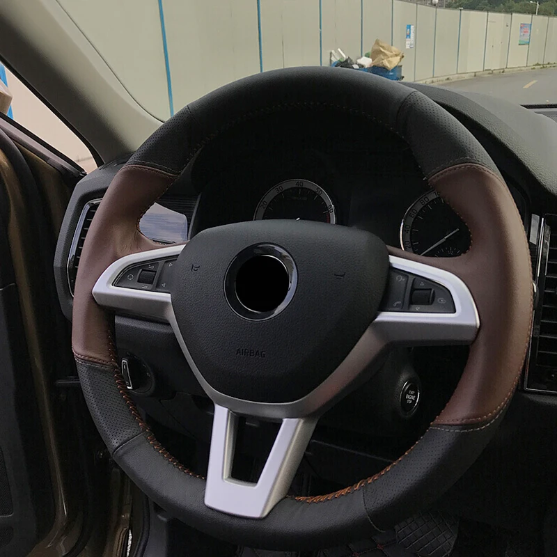 Fit-For-Skoda-Kodiaq-2017-2018-ABS-Matte-Car-Steering-wheel-Button-frame-Cover-Trim-car (4)