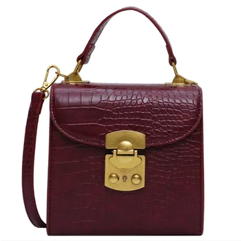 

Mini Stone Pattern Crossbody Bags for Women Quality Leather Lock Designer Female Shoulder Bag Casual Ladies' Messenger Flap Bag