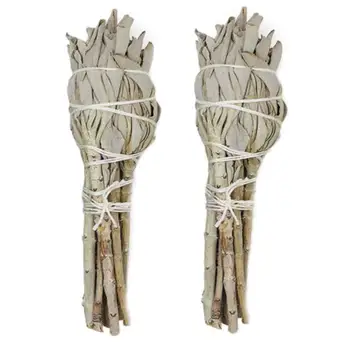 

2PCS Premium White Sage Exorcism Degaussing Negative Energy Removing Fragrance for Space Purification Yoga Exercise Meditation