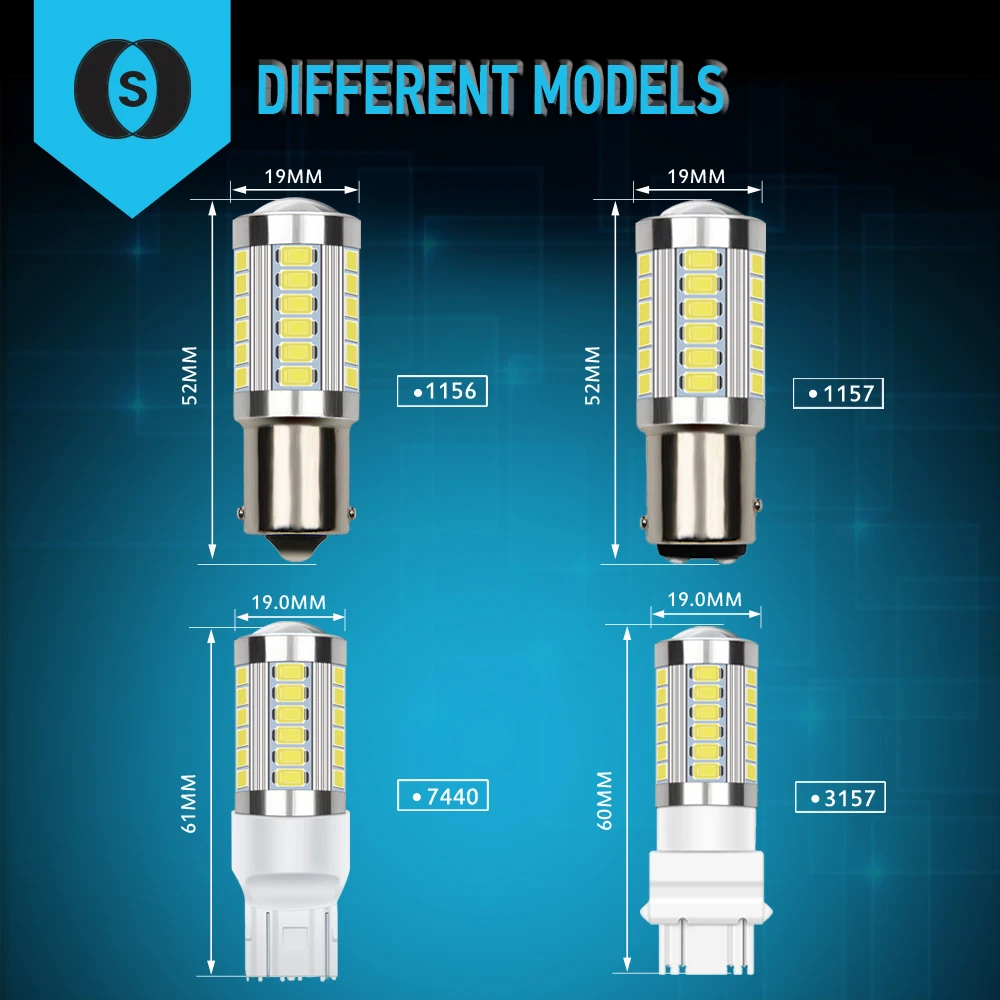 2x T20 LED W21/5W 7443 SRCK P21W BAY15D BA15S 7440NA ڵ 3457A  P21/5W 1156 3157   극ũ   õ