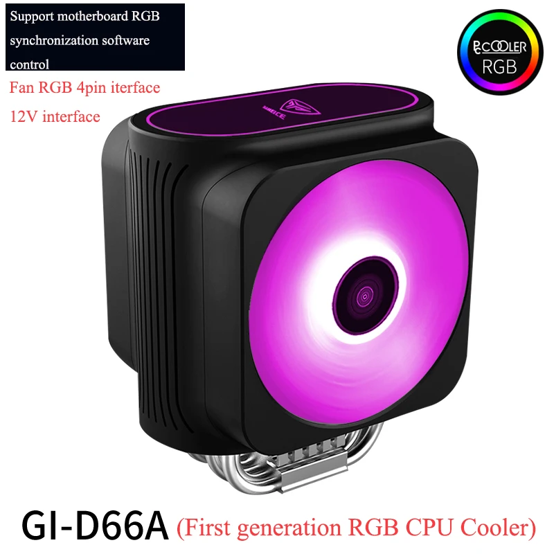 Pccooler RGB dual 120 мм/12 см PWM кулер для процессора с 6 медными тепловыми трубками, высокопроизводительный охлаждающий вентилятор - Цвет лезвия: 12V 4pin RGB