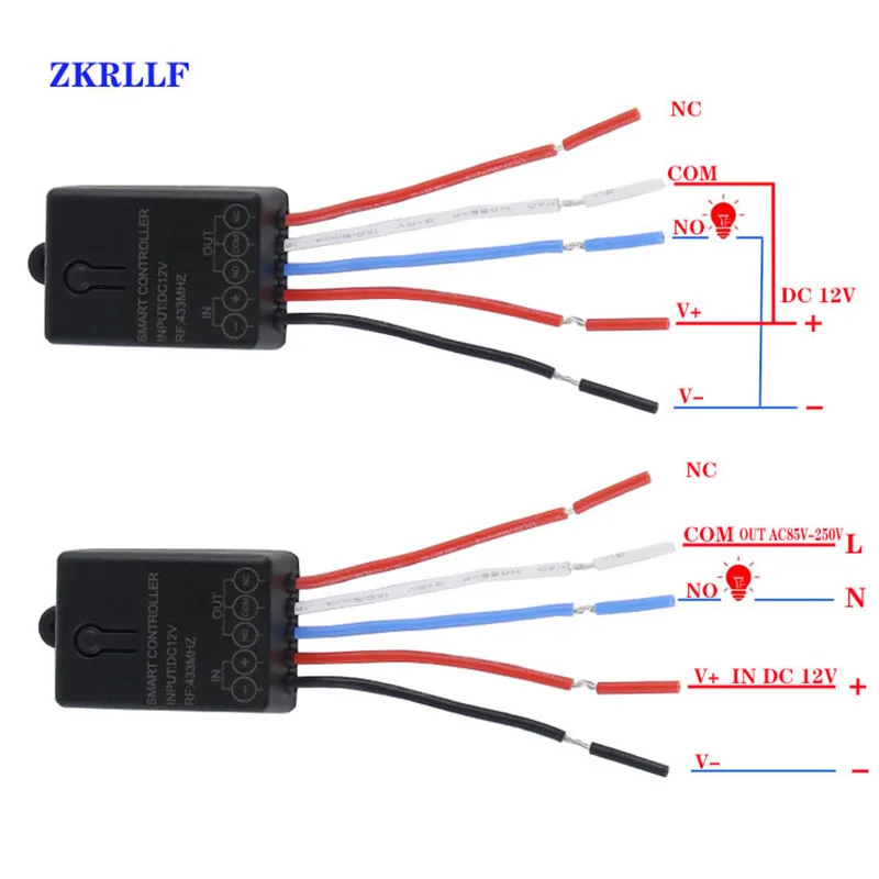 Universal Wireless Remote Control Switch DC 12V 1CH 433Mhz Relay Receiver and AB buttons RF Transmitter Electronic Lock Control DIY-4
