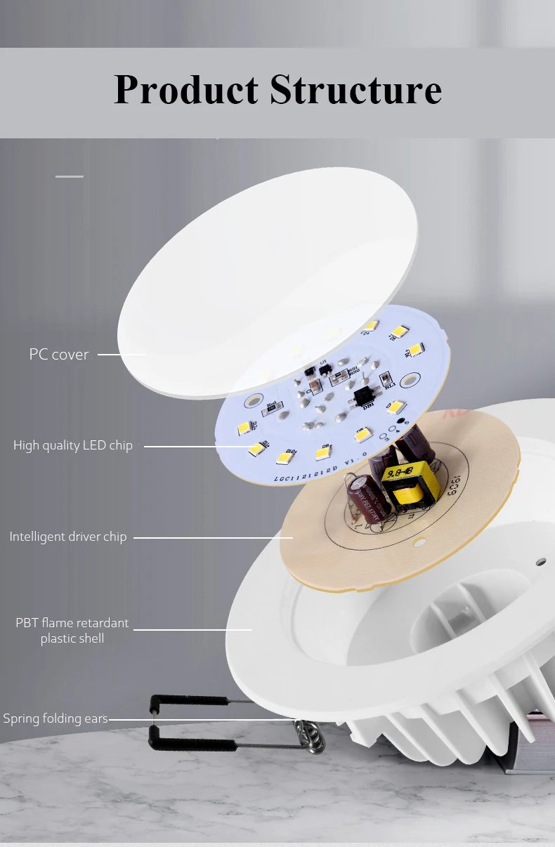 Panasonic LED вниз светильник 3W утопленный Круглый светодиодный потолочный AC 220V 230V 240V