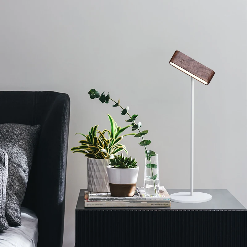 Wooden Magnetic Dimmable 360° Rotatable Portable Wall Table Light