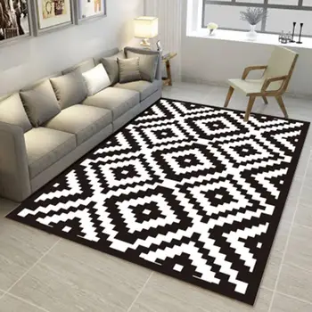 

Black and White Lattice Pattern Carpet Home Bedroom Decor Floor Mat Carpets for Living Room Geometric Large Size Rugs 200*300cm