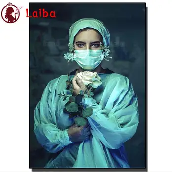 

5d diy diamond painting Nurse angel mosaic diamond crystal painting full square round diamond embroidery art,warrior girl decor