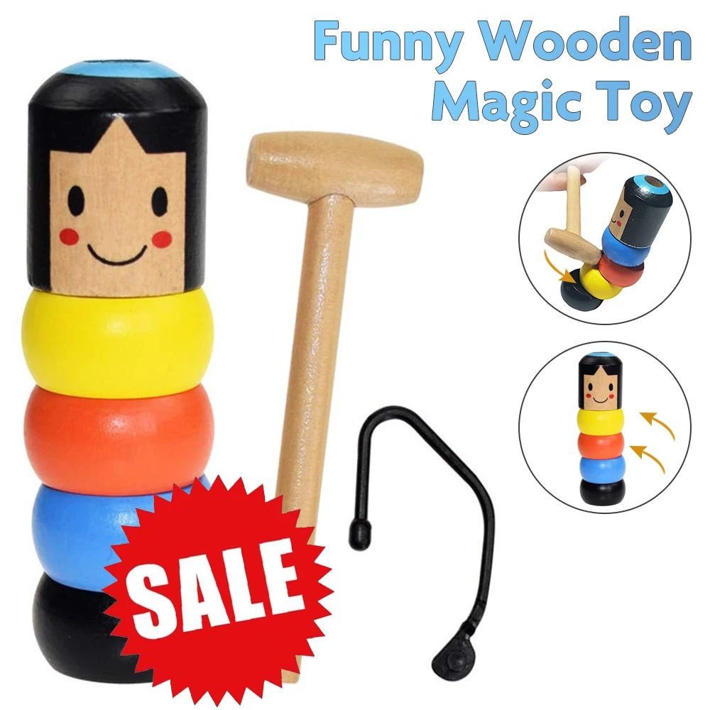 

Immortal Daruma Small A Wooden Man Magic Tricks Close Up Street Stage Magic Props Comedy Mentalism Fun Toy Drop Shipping