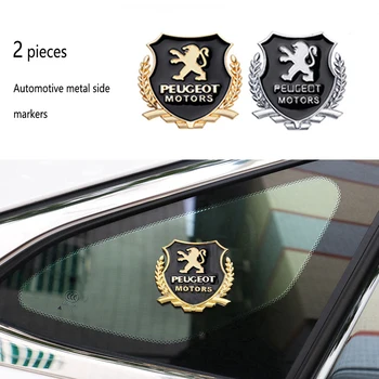 

2pcs 3D Metal Car Styling Side Door Badge Stickers Side Window Emblem Decals For Peugeot 206 207 208 307 308 406 407 508 2008