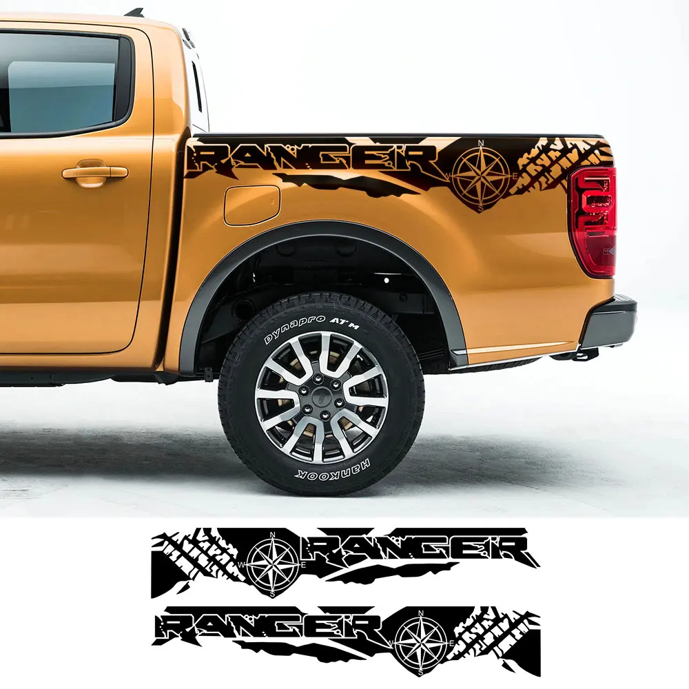 

2021 2PCS Decals For Ford Ranger Raptor Pickup Accessories Vinyl Car Stickers Tire Stamping Compass Adventure Off Road Graphic