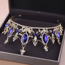 Аксессуары для невесты, головной убор в европейском и американском стиле,, Хрустальная корона для невесты, золотая корона для волос, аксессуары для свадебного платья