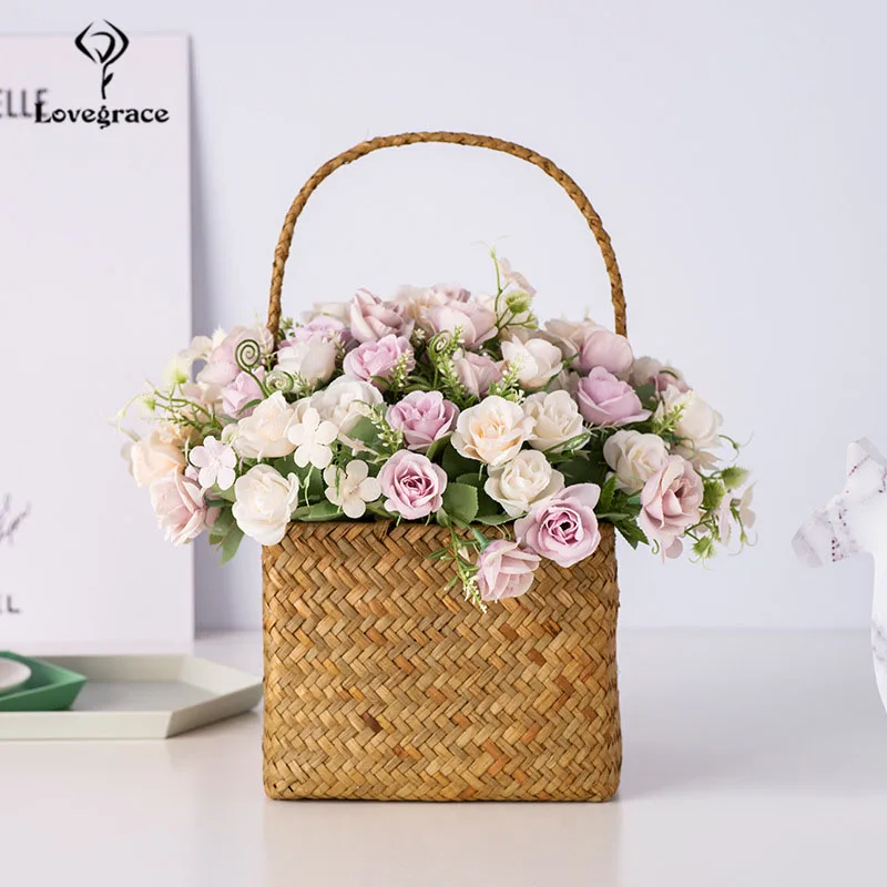 Lovegrace невесты букет из роз для свадьбы Поставки Роза для подружки невесты букет дыхания ребенка Цветочная композиция DIY Домашняя вечеринка Выпускной Декор