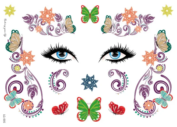 Waterproof Temporary Tattoo Stickers For Woman Girl Kid Butterfly Flower Tattoo Stick Flor Face Body Tattoo Skin Decora Makeup Accessories Tatoo Sticker (18)