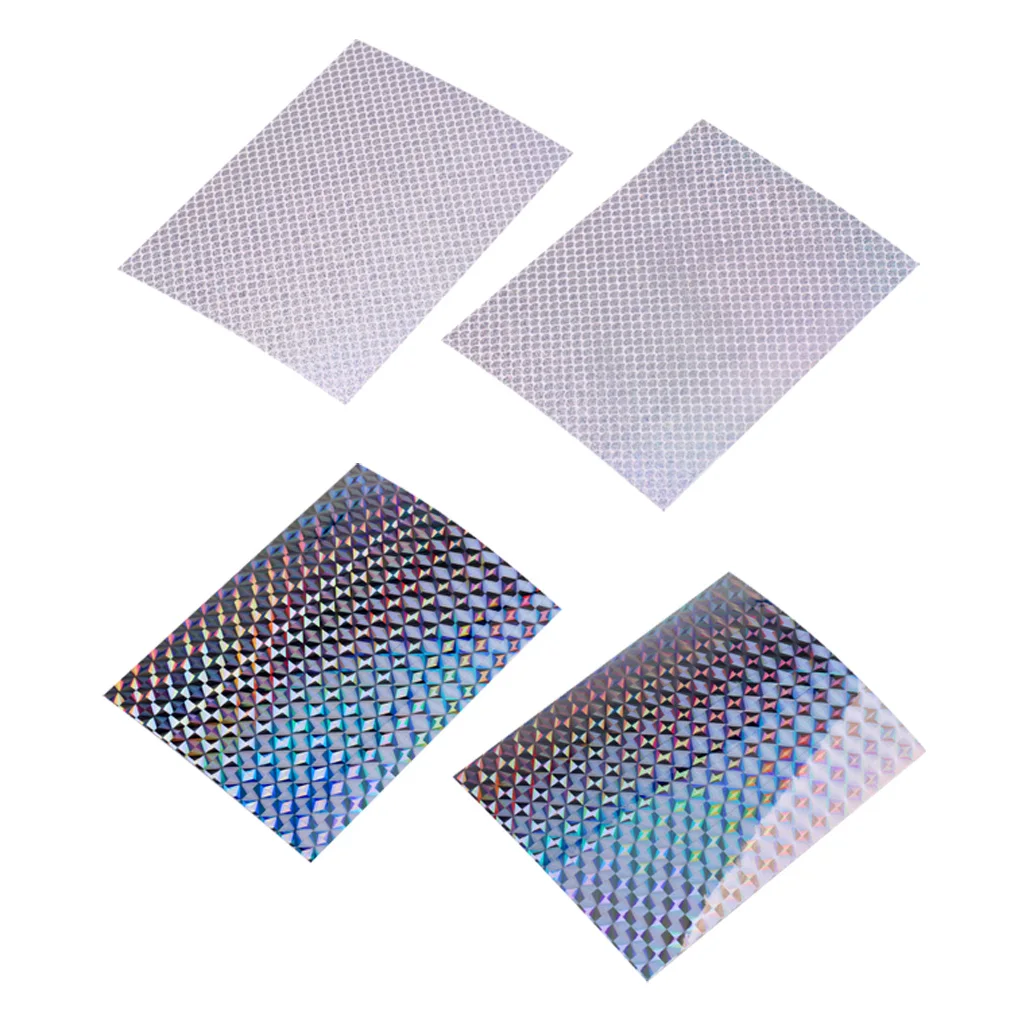 4Pcs Reflective Holographic Scales  Film Fishing Lure Tape 3.9