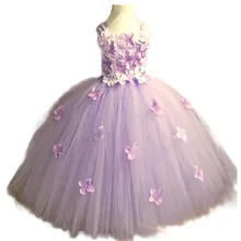 Платье-пачка с цветами гортензии для девочек; элегантное платье для маленьких девочек; платье с цветами для девочек длиной до щиколотки; платье для свадьбы, дня рождения; бальное платье