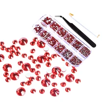 Пинцет для маникюра, 6 размеров, для одежды, инструмент для самостоятельного изготовления ногтей, набор для рукоделия с плоской задней частью, стразы, многоцелевой круглый набор ручек