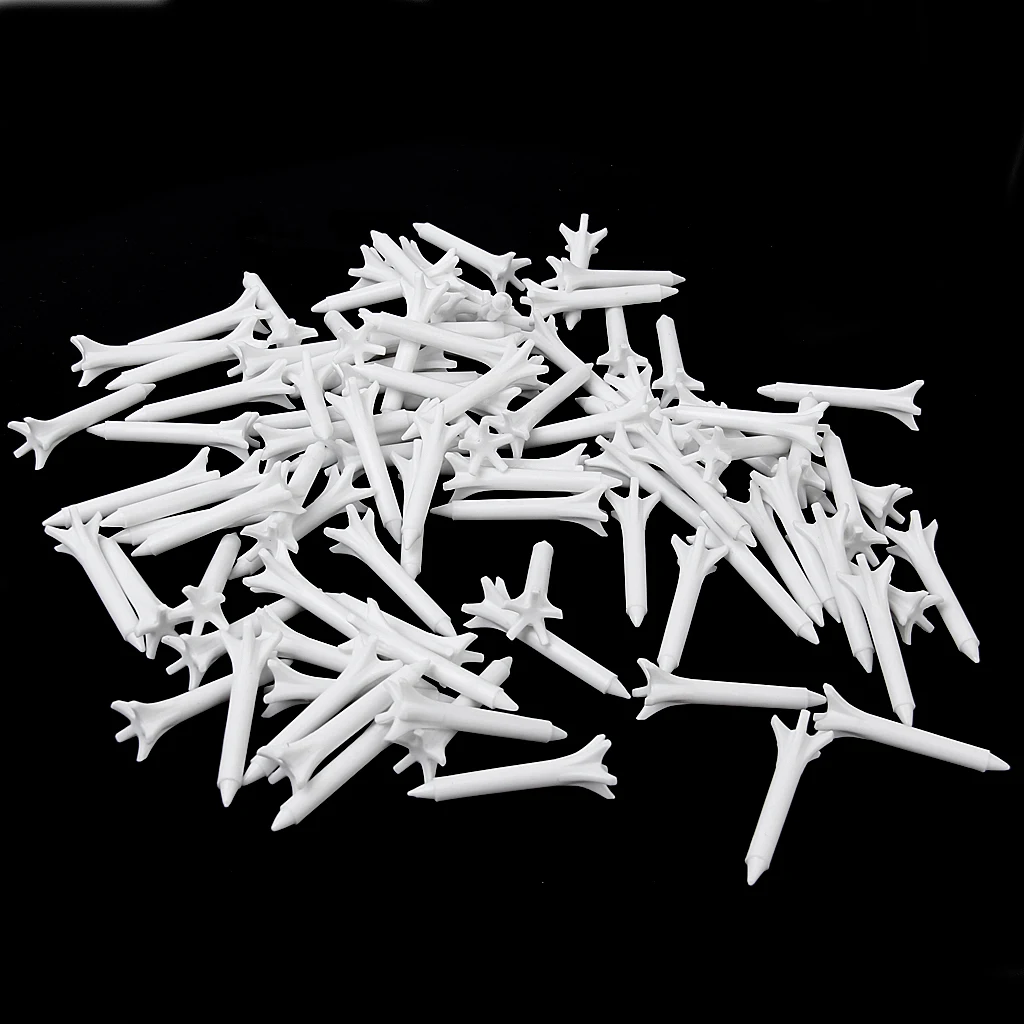 Professional Plastic Golf Tees - Hard & Durable (100 packs) - Replacement Tees, White