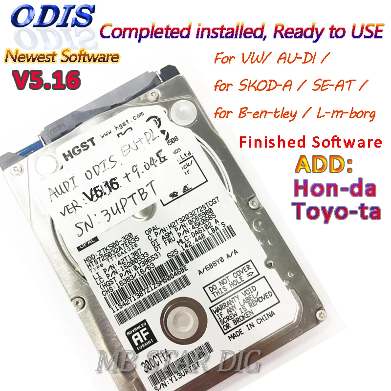 

V5.16 ODIS VAS5054A installed in HDD add HDS for honda OTC Techstream for toyota Vas5054 for v w au-di diagnostic scanner tool