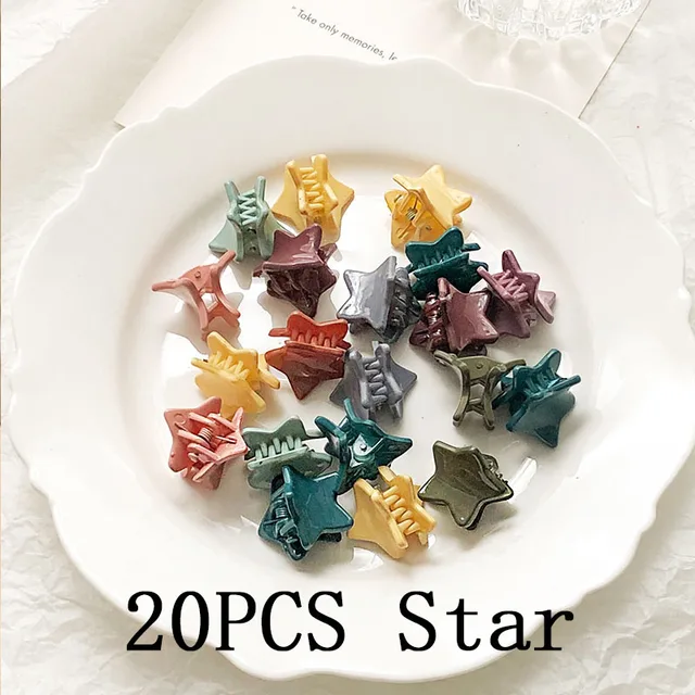 30/50PCS/Set Girls Cute Colorful Flower Star Mickey Small Hair Claws Kids Sweet Hairpins Hair Clips Fashion Hair Accessories 20pcs star