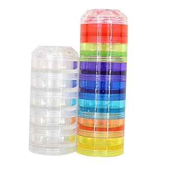 

Diamond Siamese Empty Box Set 12 Layer Rainbow Multi Color Nail Jewelry Accessories Storage Box Small Parts Jars Tools