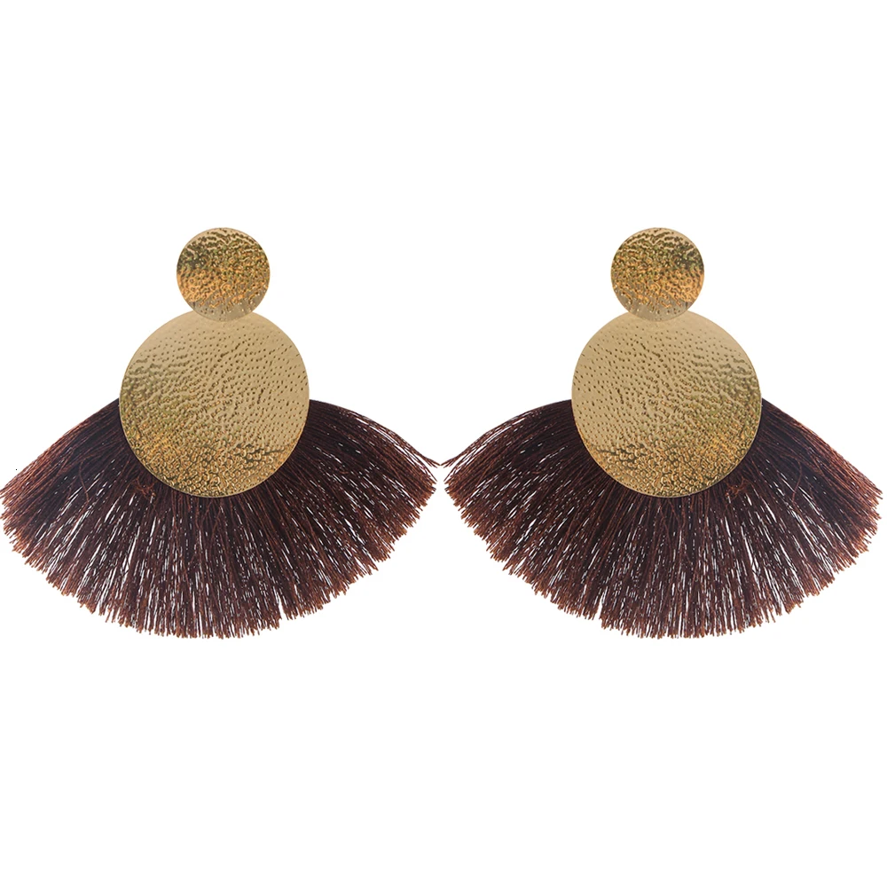 E57842018 Fashion Red Long Tassel Drop Earrings Vintage Ethnic Fringed Dangle Earrings Women Jewelry Bohemian Ear Drop Brincos CS27