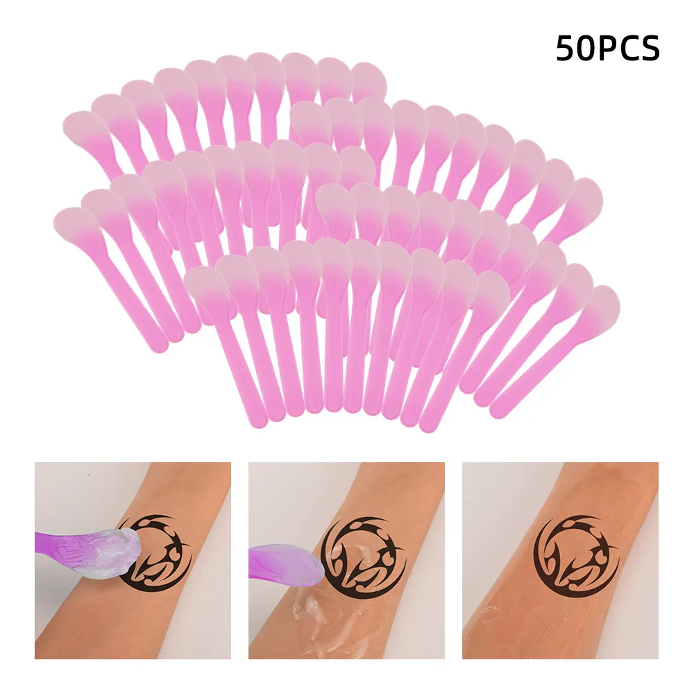 100PCS Cosmetic Mask Mixing Spoon Spatulas Disposable Plastic Tattoo Spatula Facial Cream Mask Serum Tip Spatulas Beauty Tools