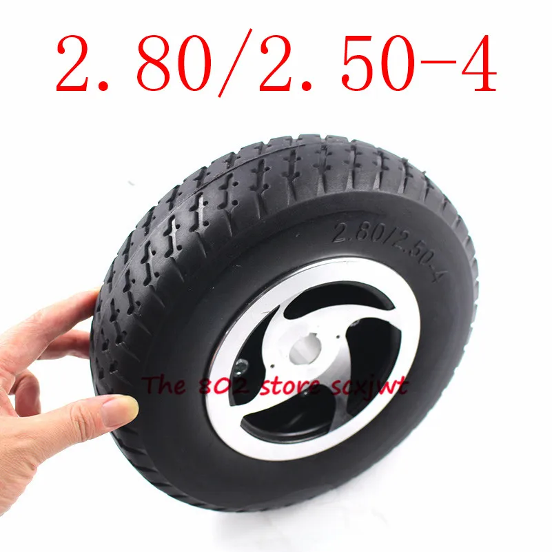 9 ''твердое колесо шины 2,80/2,50-4 не надувная шина+ Keyway хаб на зажиме для газа/Электрический Скутер ATV пожилых подвижность скутер