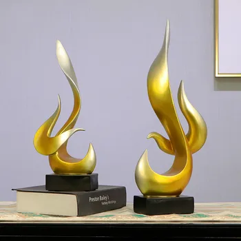 

Creative Fire Flame Sculpture Abstract Polyresin Life Statue Novelty Gift Craft Embellishment Accessories for Office Decor Home