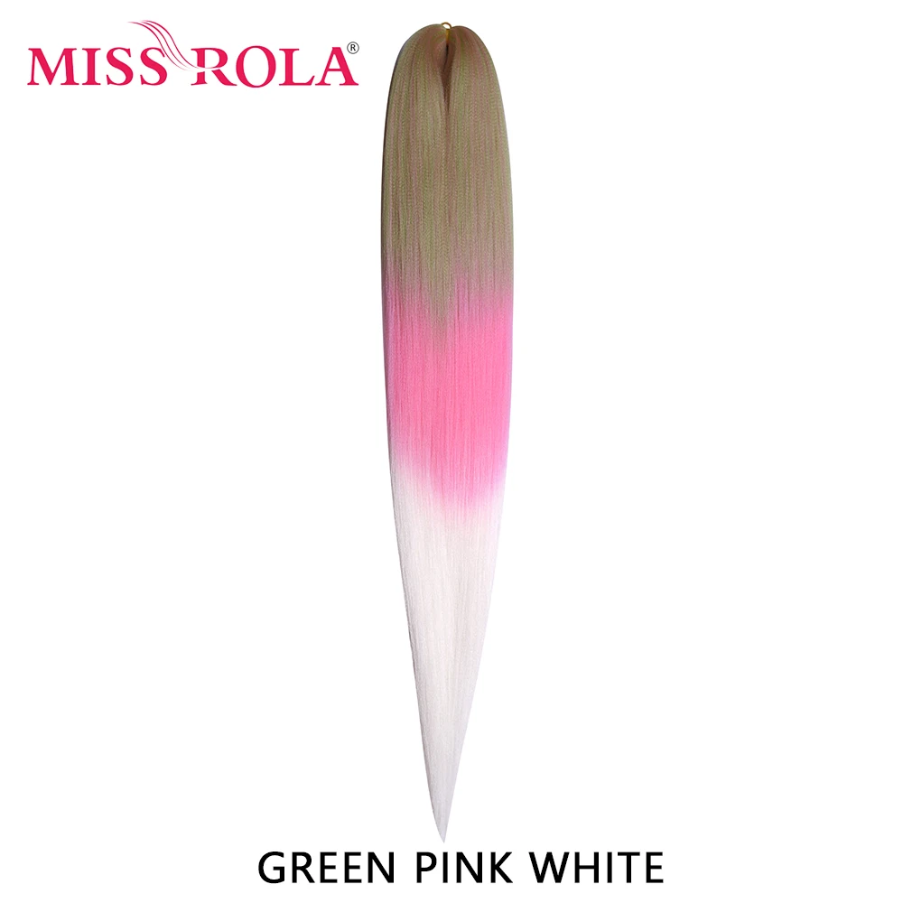 Miss Rola 22 Inch 60G Kanekalon Hair Synthetic Jumbo Braid Yaki Straight Hair Extension Pink Blonde Twist Braid Bulk Wholesale