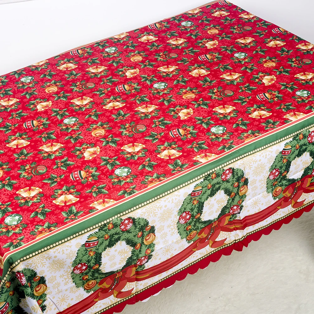 1 шт. 150 см x 180 см скатерть Рождественская Праздничная белая красная ...