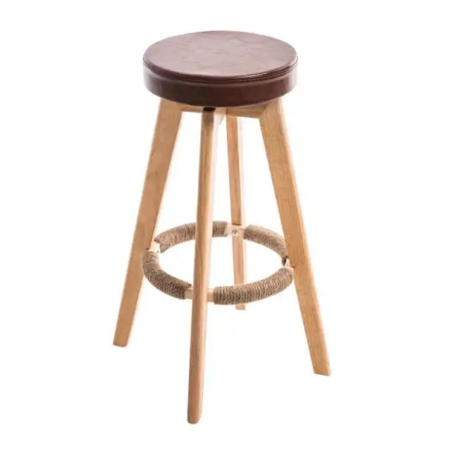 

Bar stool high stools home solid wood bar stool modern minimalist rotating creative European front desk chair