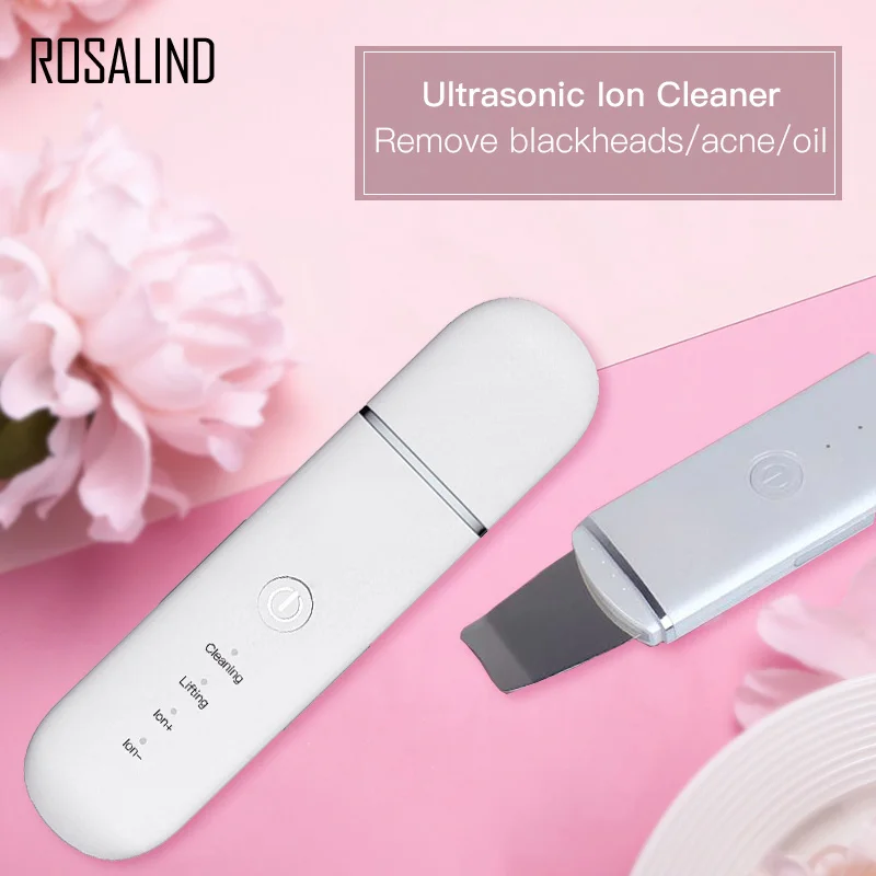 

ROSALIND Ultrasonic Ion Skin Scrubber Deep Cleaner Ultrasonic Face Peel Blackhead Remover Face Extractor Beauty Skin Care Tools
