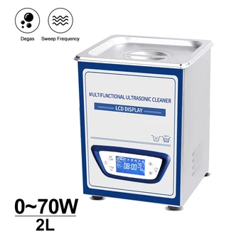 

2L Household Ultrasonic Cleaner Bath Mute Time Heat Adjustable Sweep Frequency Degassing Coin Lab Metal oil Rust Degreaser degas