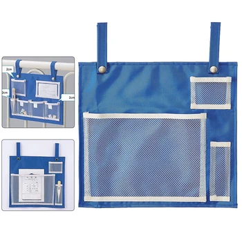 

Hanging Organizer For Hospital Bed Dorm Rooms Phone Book Easy Install Anti-lost Multifunctional Mesh Pocket Bedside Storage Bag