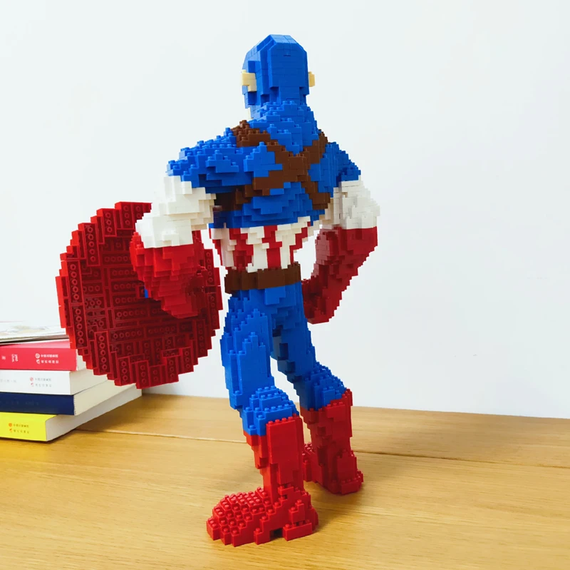 Marvel Мстители Капитан Америка герой DIY 3D модель алмаз Мини Строительные маленькие