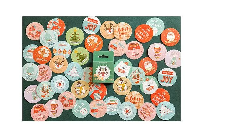 A Новое поступление 45 шт./упак. Kawaii Рождественская наклейки фестиваль Санта Клаус Рождественская елка Декоративный Бумага лента с наклейками канцелярских принадлежностей - Цвет: A