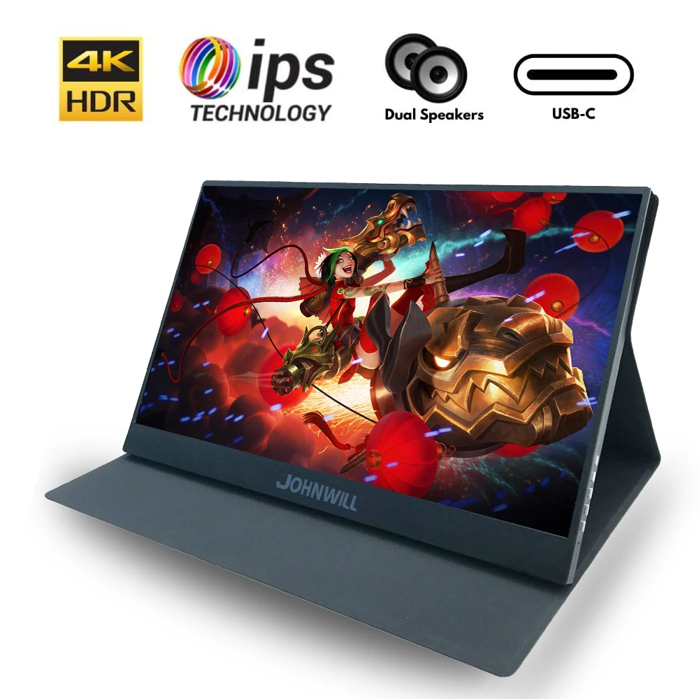 4K портативный монитор PC 15 6 &quotHD IPS Type C HDMI Портативный экран для ноутбука PS4