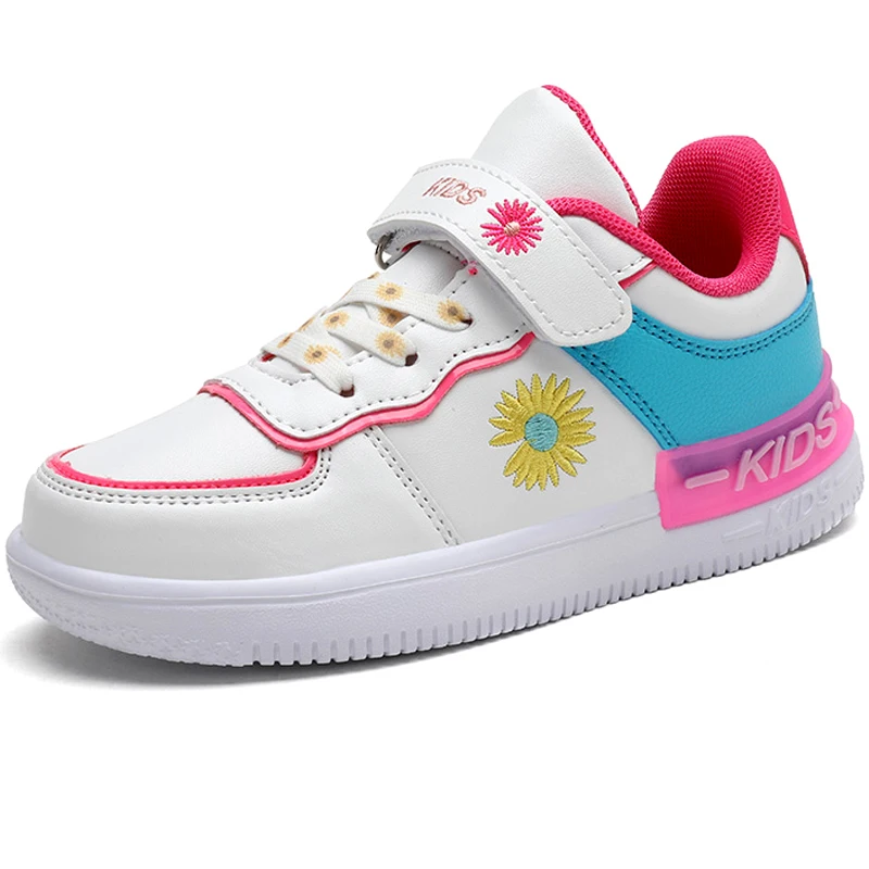 

Brand Girls Leather Running Shoes Kids Sneakers High Quality Thick Sole Non-slip Children Sport Shoes Autumn Child Girl Shoe Run